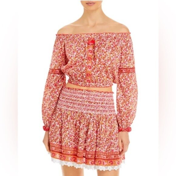 Poupette St. Barth Nana Off the Shoulder Top, Size S NEW w/Tag $140 - Picture 1 of 11